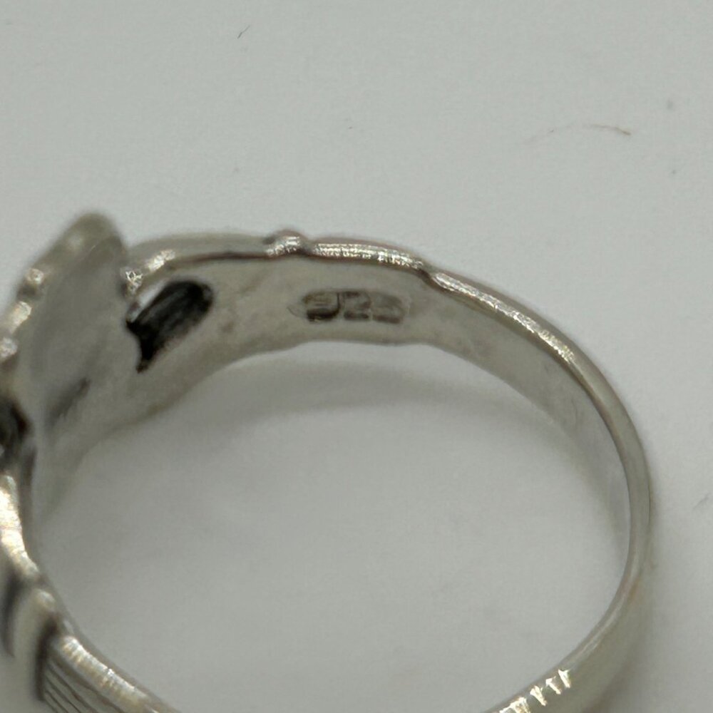 Vintage Sterling Silver Claddagh Ring Irish Celtic Jewelry Signed HVP 925 Size 6 - Picture 3 of 11